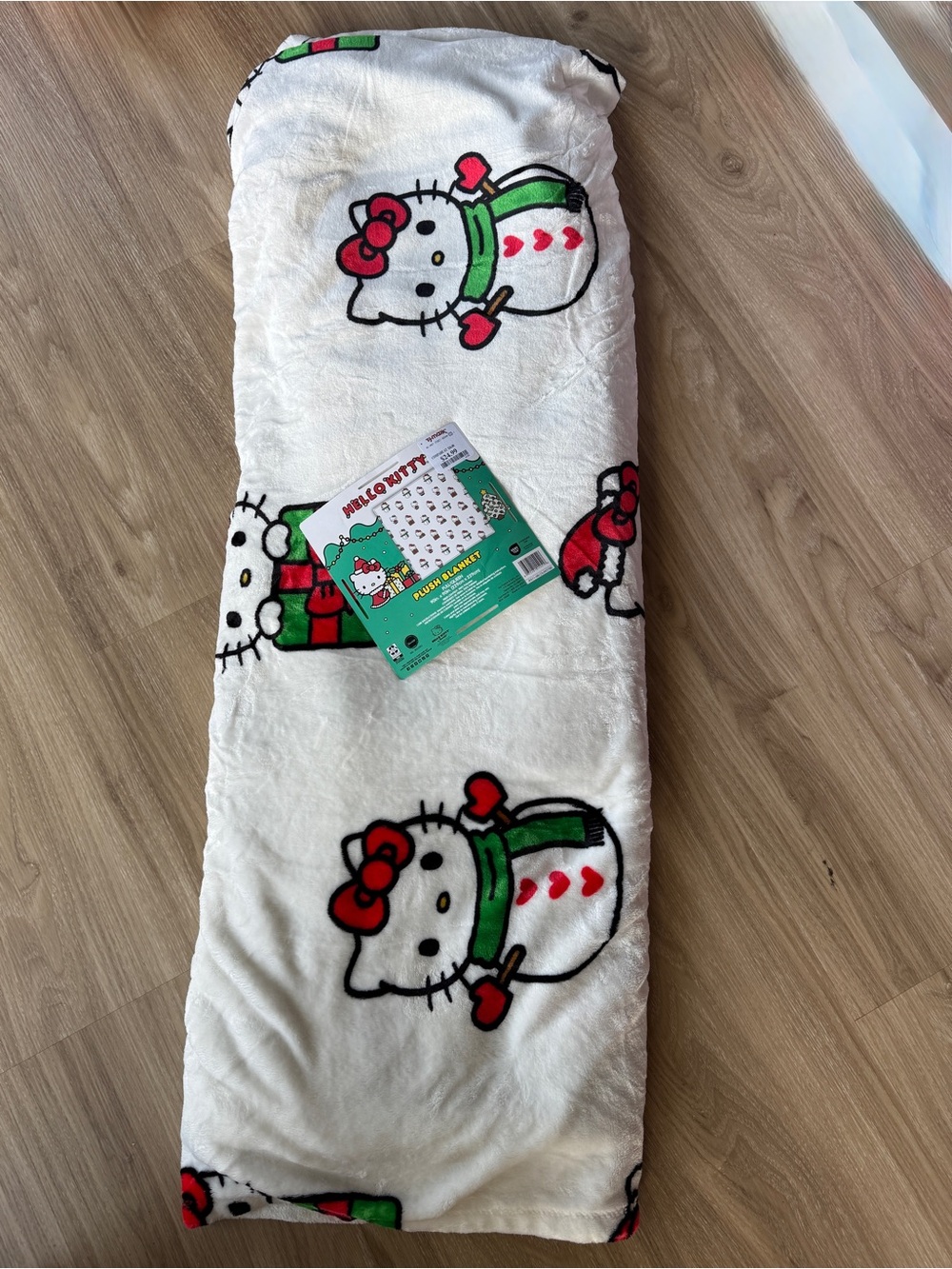 Hello Kitty Christmas Snowman Plush Blanket